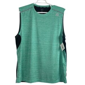 00675 Reebok Mens Tank Top Green Black‎ Sleeveless Athletic Gym Workout 2XL NWT